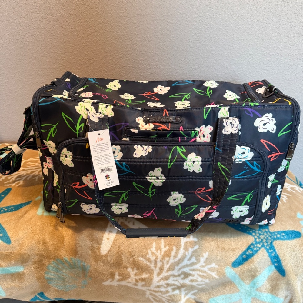 LUG Bright Floral Trolley Duffel~NEW with tags - Picture 10 of 16